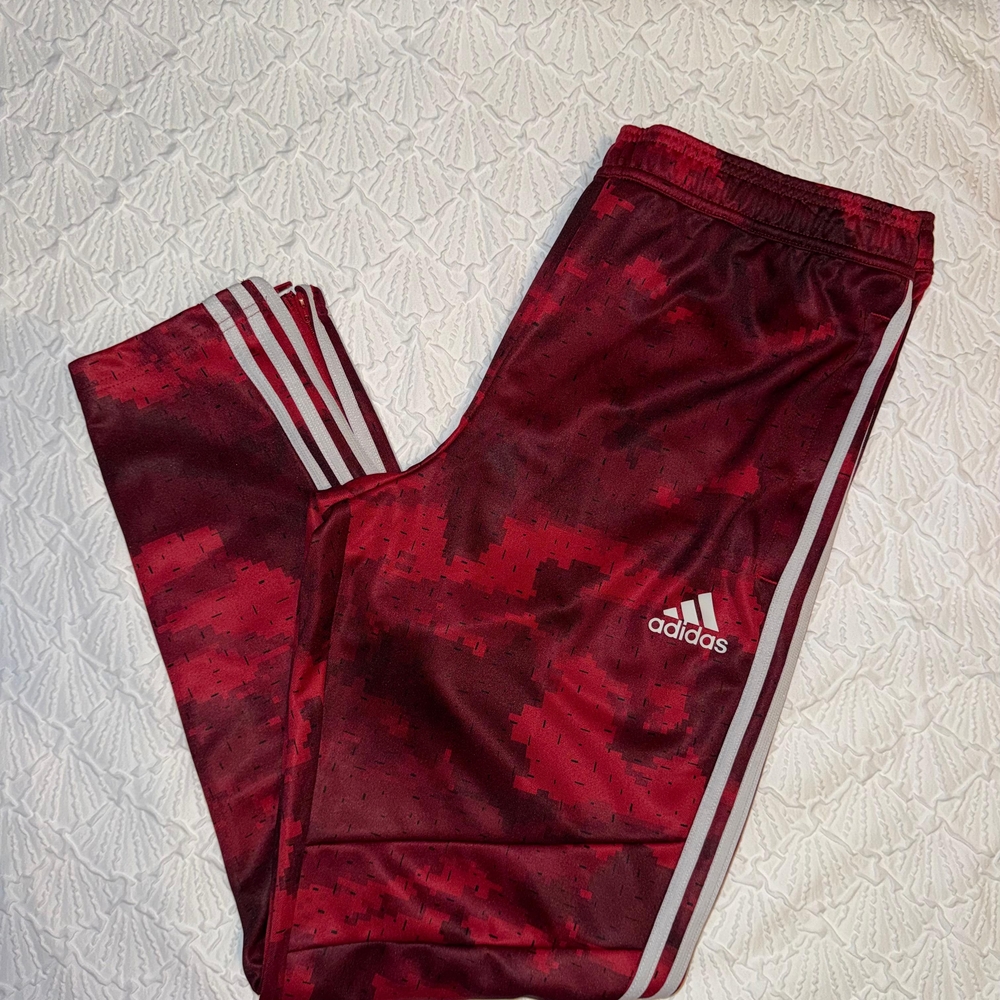 Adidas Men's Maroon and Red Joggers - Picture 2 of 4